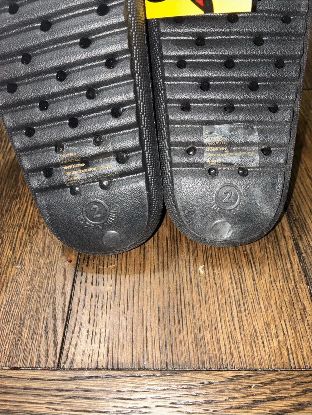 Joe Boxer Black Slides with Yellow Winking Emoji